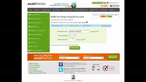 Refill your prepaid account 